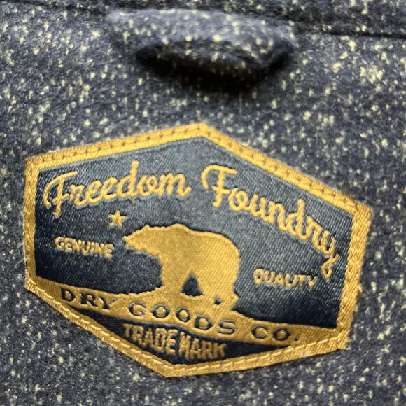 Freedom Foundry Long Sleeve Button Down Blue Speckled Men’s Shirt Size XXL - Picture 7 of 12